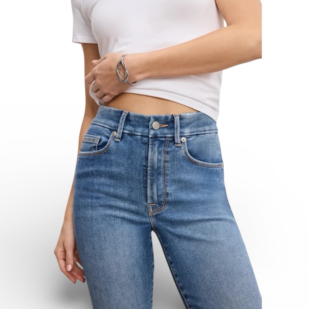Good American Good Legs Stretch Skinny Jeans GLS5108T Ankle Slit - Size 4/27